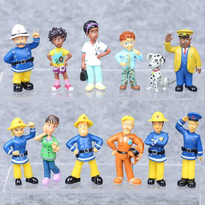 12Pcs/set Fireman Sam Cartoon