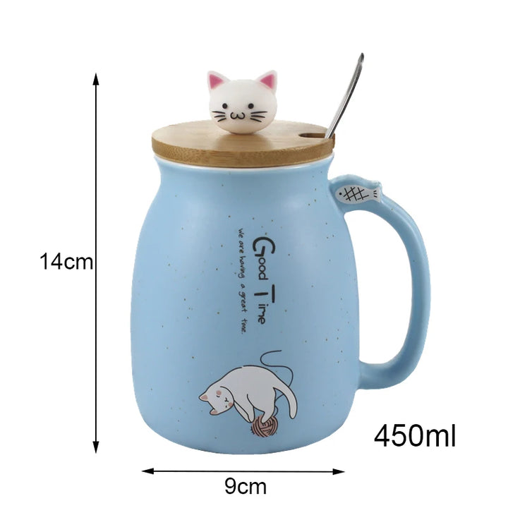 450ml  kitten coffee ceramic mugs