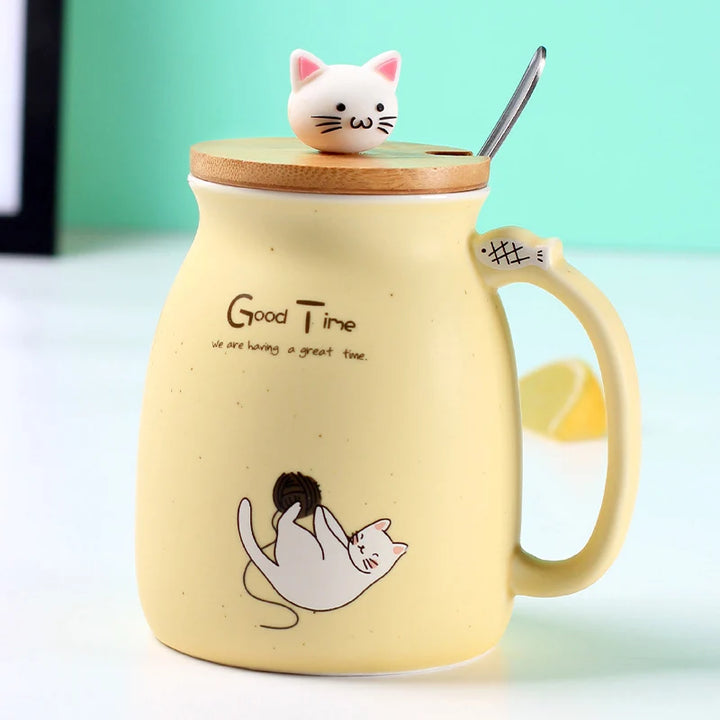 450ml  kitten coffee ceramic mugs