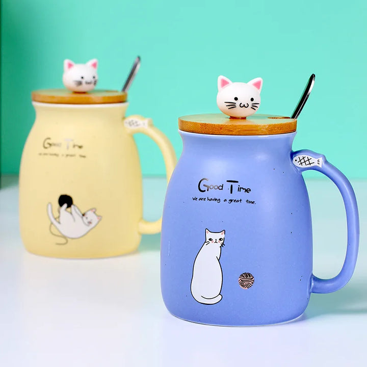 450ml  kitten coffee ceramic mugs