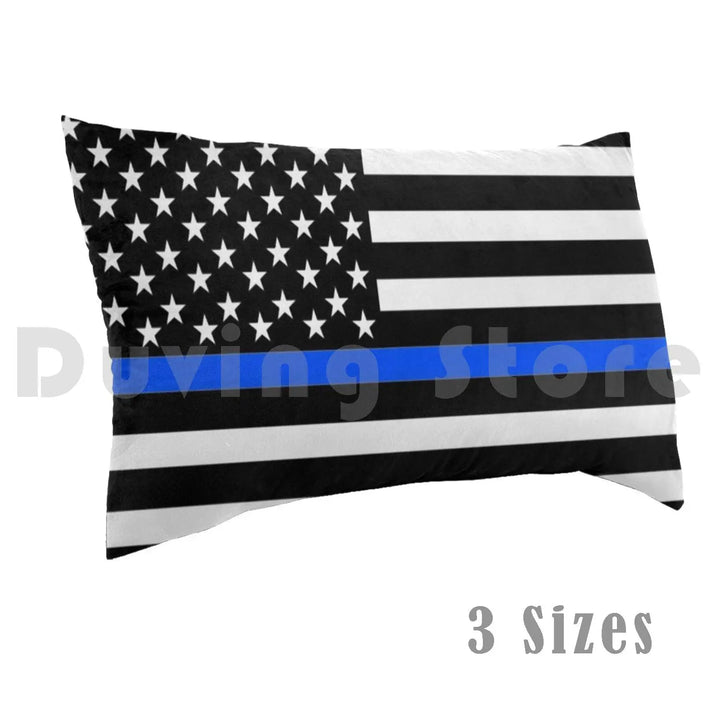 Pillow Case Thin Blue Line Lives Matter Police American America Usa Flag Cover Pattern Patriotic Law Officer Enforcement July 4t