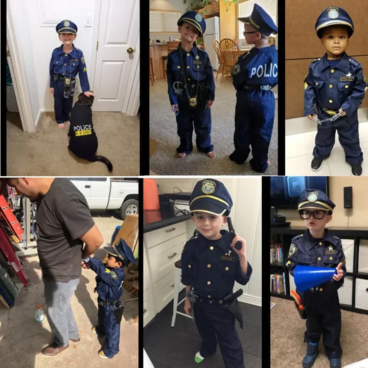 Police Officer Costume for Boys - Cop Uniform Set with Accessories