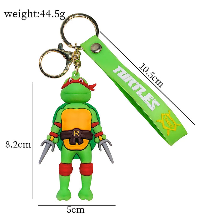 New Ninja Turtles Keychain Anime Cute Figure Bag Pendent Keyring Car Key Chain Accessories Jewelry Toy Xmas Gifts for Kids