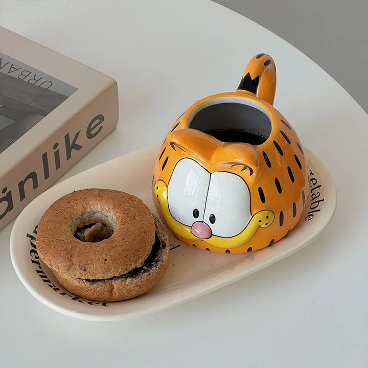 Cartoon Garfield Ceramic 550Ml Breakfast Milk Cup