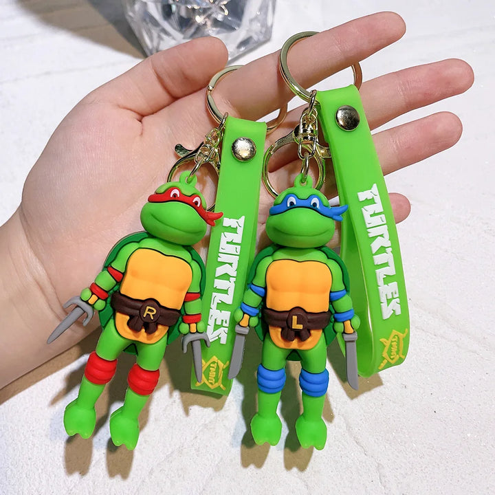 New Ninja Turtles Keychain Anime Cute Figure Bag Pendent Keyring Car Key Chain Accessories Jewelry Toy Xmas Gifts for Kids