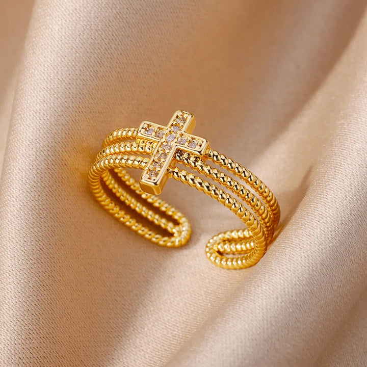 New in Zircon Cross Rings