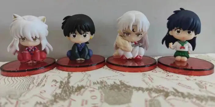 4pcs/set Anime INUYASHA Cute Figure Model Toys 5cm