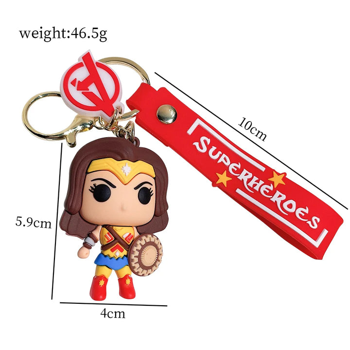 Marvel Keychain Silicone Bag Keyring For Women Disney Spider Man Key Holder Car Hanging Accessories Jewelry Gifts