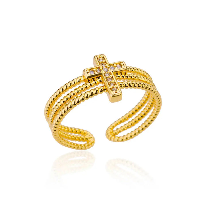 New in Zircon Cross Rings