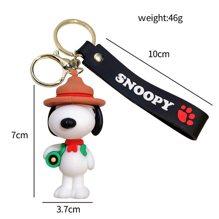 Anime Snoopy Charlie Keychain Cartoon Doll Bag Pendant Pvc Car Key Chain Decoration Key Ring Couple Accessories Birthday Gift