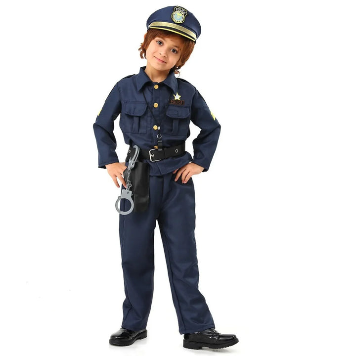 Police Officer Costume for Boys - Cop Uniform Set with Accessories