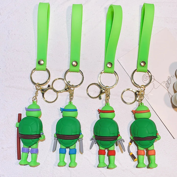 New Ninja Turtles Keychain Anime Cute Figure Bag Pendent Keyring Car Key Chain Accessories Jewelry Toy Xmas Gifts for Kids