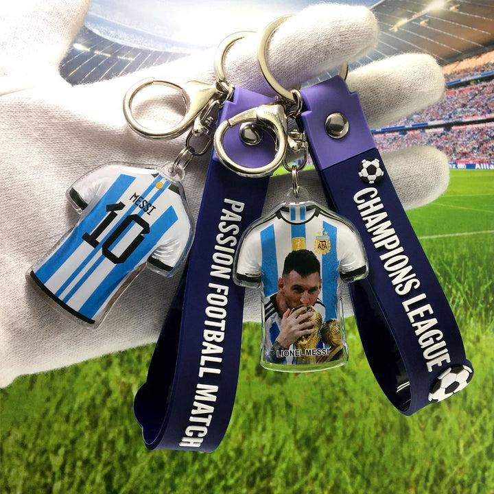 Football Star Keychain Messi Ronaldo Mbappe Neymar Preliminaries Peripheral Car Backpack Keyring Pendant Jewelry Man Women Gifts