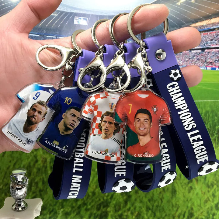 Football Star Keychain Messi Ronaldo Mbappe Neymar Preliminaries Peripheral Car Backpack Keyring Pendant Jewelry Man Women Gifts