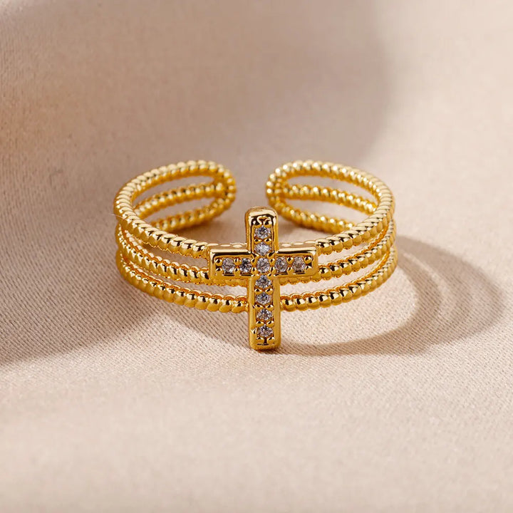 New in Zircon Cross Rings