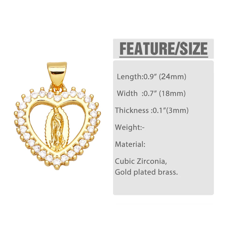 Virgin Mary Pendant for Necklace