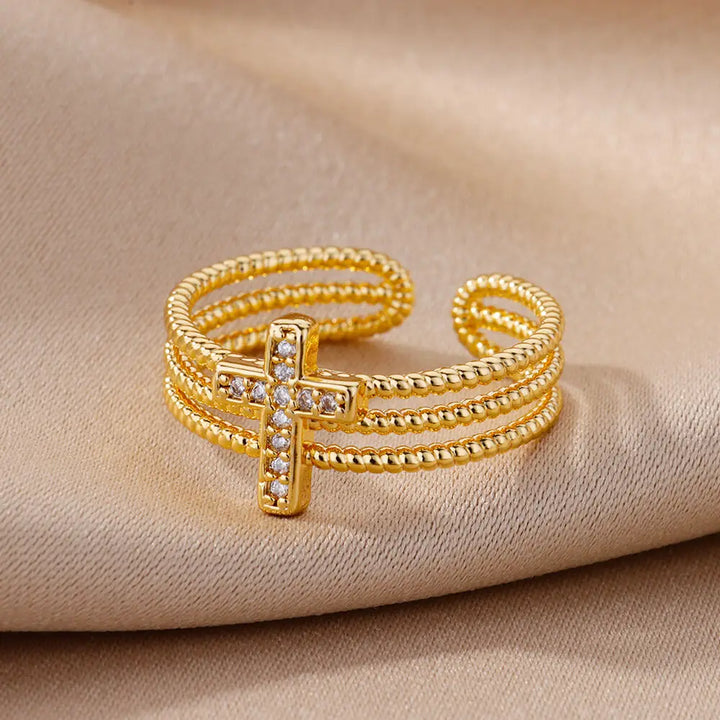 New in Zircon Cross Rings