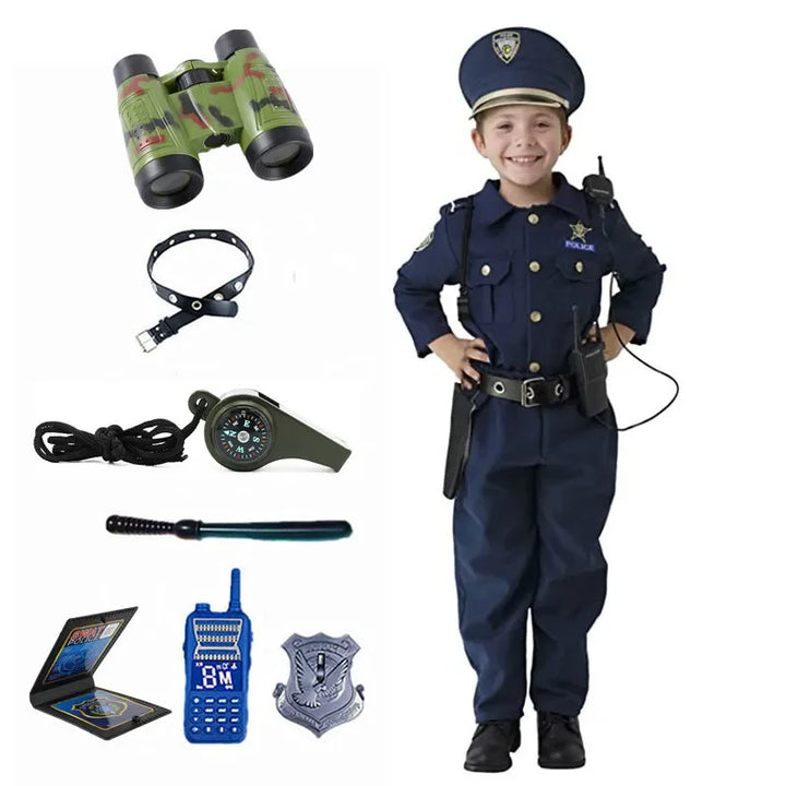 Police Officer Costume for Boys - Cop Uniform Set with Accessories