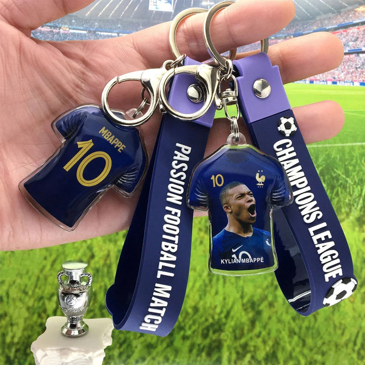 Football Star Keychain Messi Ronaldo Mbappe Neymar Preliminaries Peripheral Car Backpack Keyring Pendant Jewelry Man Women Gifts