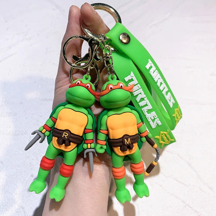 New Ninja Turtles Keychain Anime Cute Figure Bag Pendent Keyring Car Key Chain Accessories Jewelry Toy Xmas Gifts for Kids