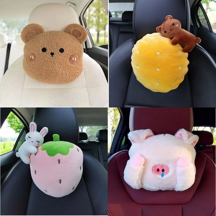 Pink Car Headrest Cushion Neck Pillow