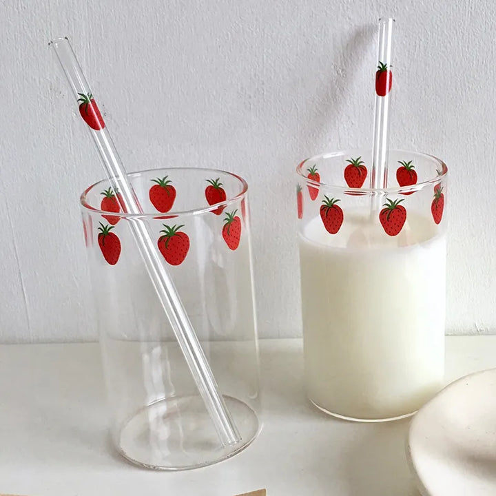 300 ML  Cute Strawberry Drinking Glasses