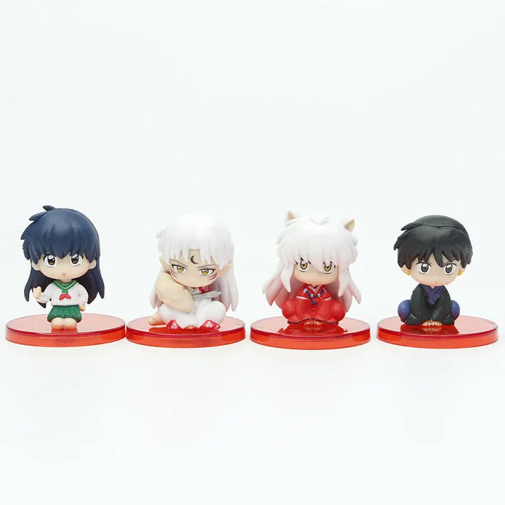 4pcs/set Anime INUYASHA Cute Figure Model Toys 5cm