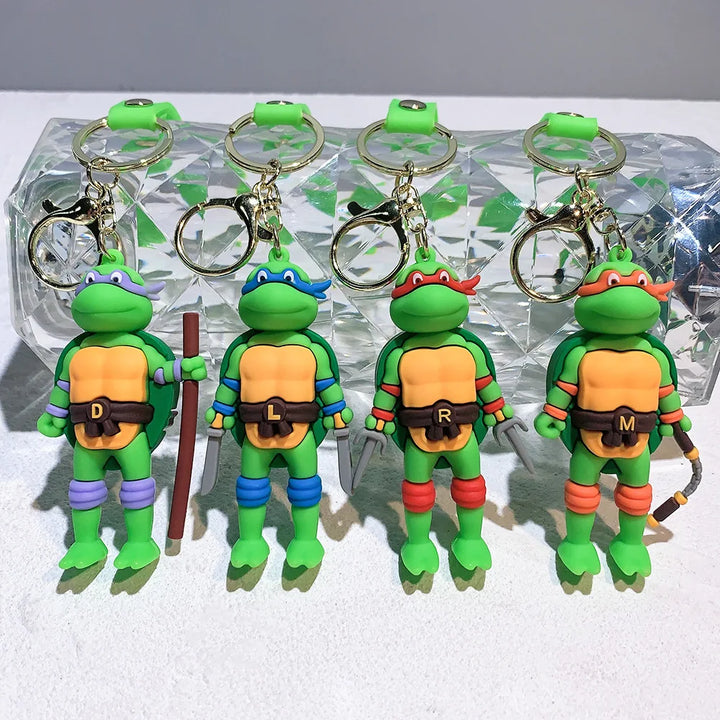 New Ninja Turtles Keychain Anime Cute Figure Bag Pendent Keyring Car Key Chain Accessories Jewelry Toy Xmas Gifts for Kids